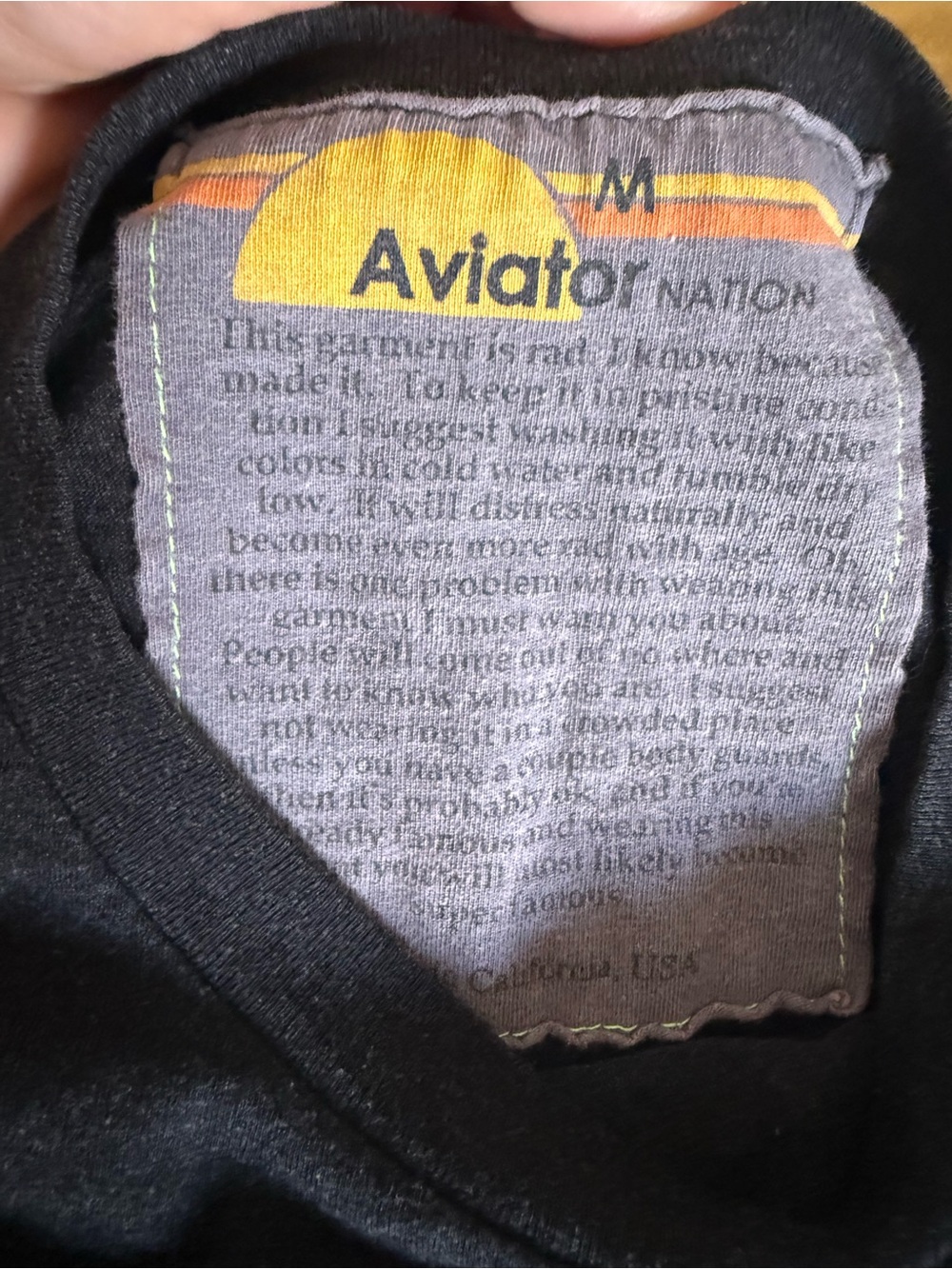 Aviator Nation Women Short Sleeve Tees - Black/Gray & Mustard - Picture 4 of 5